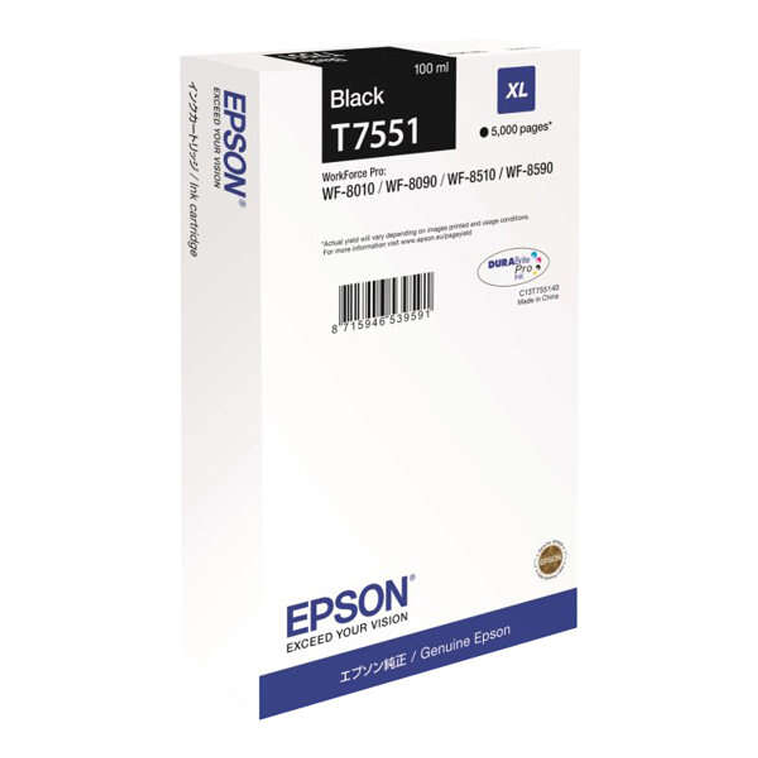 Epson T7551 Negro Cartucho de Tinta Original - C13T755140/C13T75514N 1