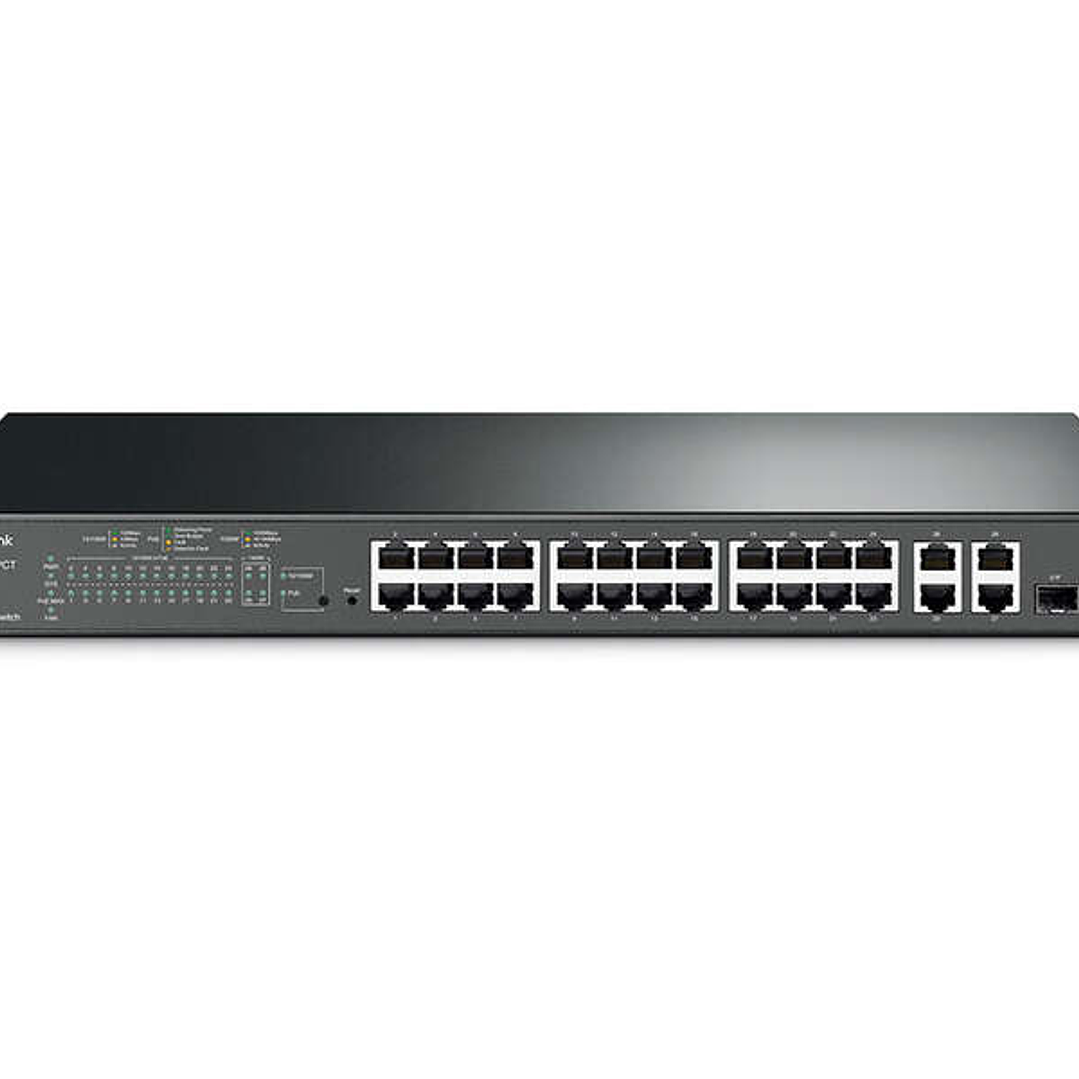 TP-Link JetStream Switch Smart PoE+ - 24 Puertos 10/100Mbps y 4 Puertos Gigabit 1