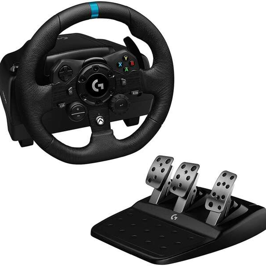 Logitech G923 Trueforce Juego de Volante y Pedales de Carreras Compatible con Xbox Series X/S, Xbox One y PC - LEDS Indicador RPM - Giro 900º - Efecto 1