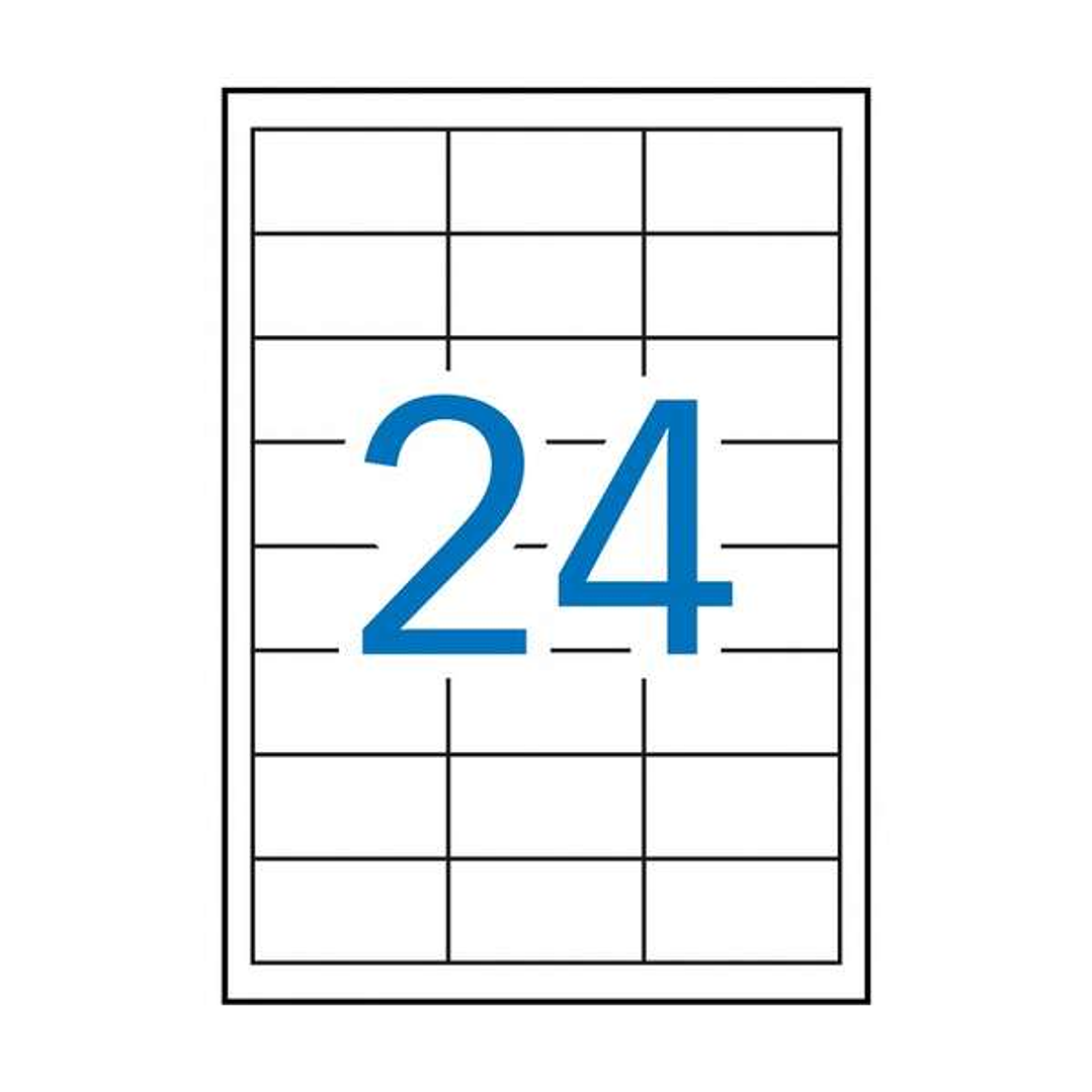 Apli Pack de 2.400 Etiquetas de Poliester 64.6x33.8mm - 100 Hojas por 24 Etiquetas - Resistentes Intemperie - Adhesivo Permanente - Cantos Rectos - Co 1