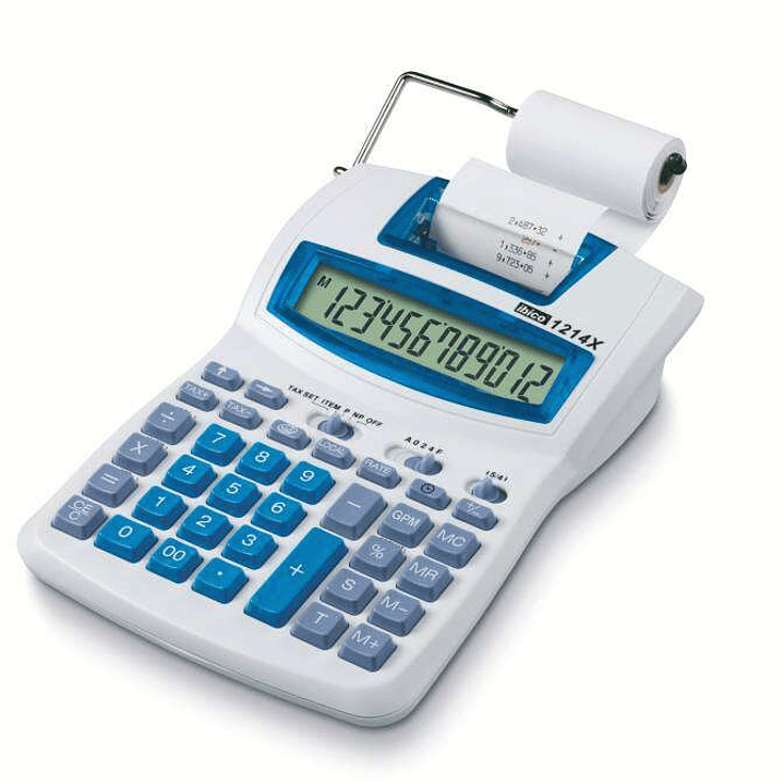 Ibico 1214X Calculadora Semi-Profesional Pantalla LCD 12 Digitos - Impresion a 2 Colores - Velocidad de Impresion 2.4 Lineas por Segundo - Color Blanc 1