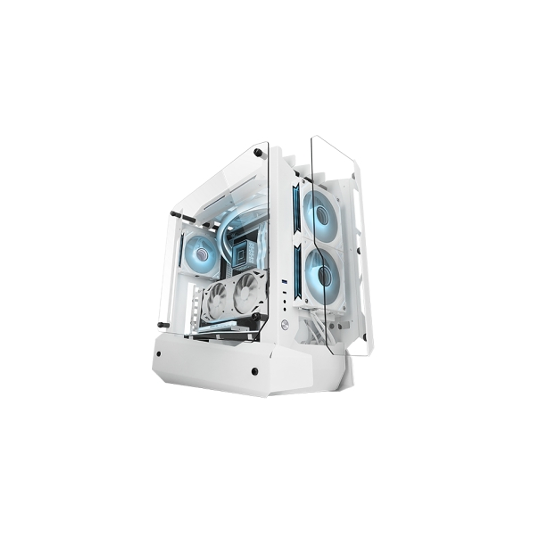 Mars Gaming MC-EDGE Caja Torre ATX - Soporte para Refrigeracion Liquida - Triple Cristal Templado - Formato Open Air - 7 Ranuras de Expansion - Color  1