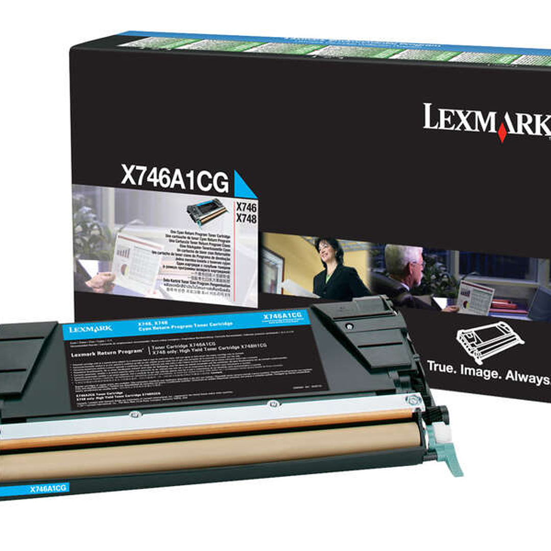 Lexmark X746/X748 Cyan Cartucho de Toner Original - X746A1CG 1