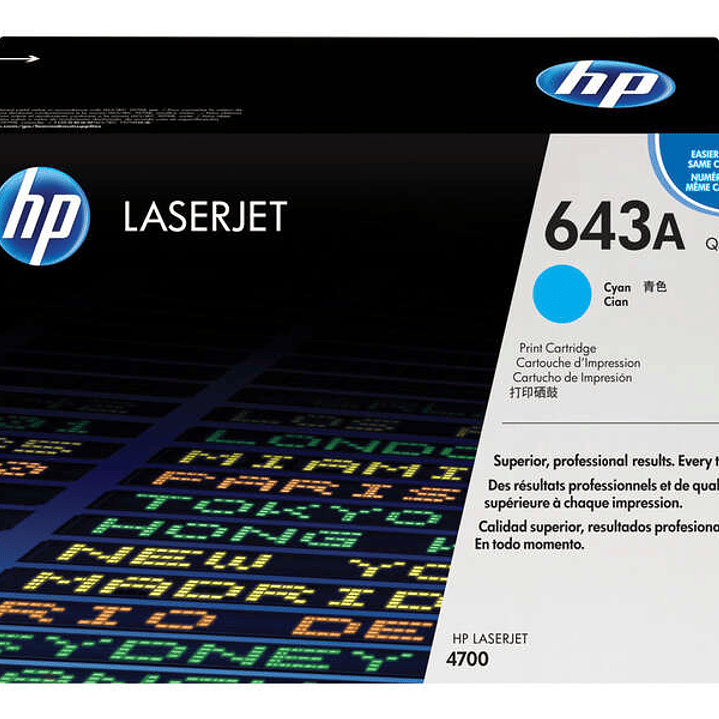 HP Q5951A Cyan Cartucho de Toner Original - 643A 1