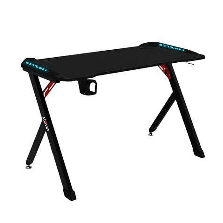 Muvip PRO1200 Mesa Gaming Fibra de Carbono con Luz RGB - Solida - Gran Superficie - Portavasos - Gancho para Auriculares - Medidas 120x60x75cm - Color 1