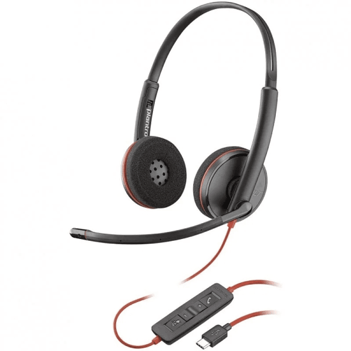 Plantronics/Poly Blackwire C5220 USB-C Auriculares con Microfono - Almohadillas Acolchadas - Controles en Cable - Color Negro 1