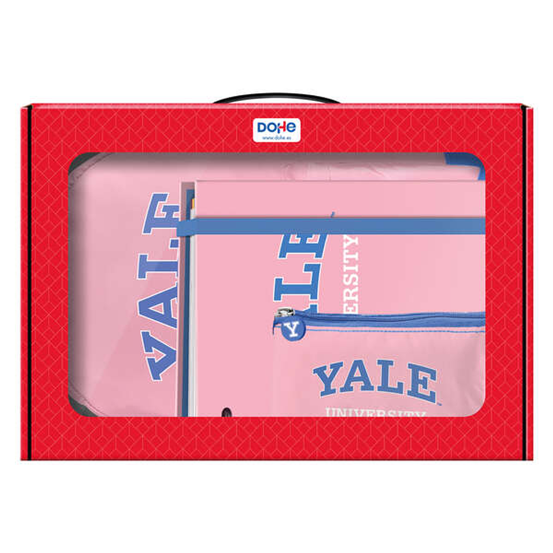 Dohe Yale Pack Mochila, Carpeta y Portatodo - Maletin Regalo 365x515x105mm - Carpeta A4 Recambio - Mochila 3 Compartimentos Grande - Portatodo Triple 1
