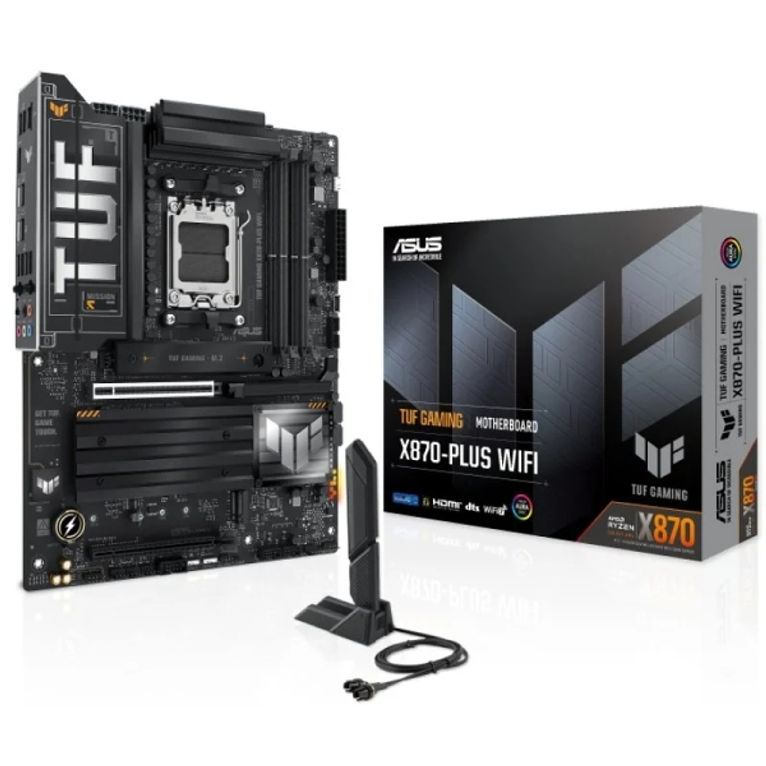 Asus TUF Gaming X870-PLUS WIFI Placa Base AM5 - WiFi, Bluetooth, HDMI, 4x DDR5, 2x SATA III, 4x M.2, PCIe 4.0, USB 2.0, 3.2, RJ-45, DisplayPort - Fact 1