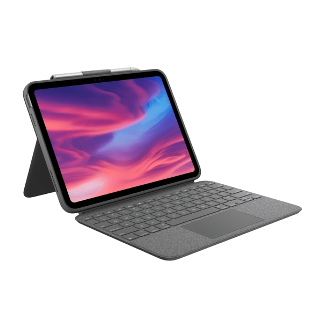 Logitech Combo Touch Funda con Teclado Retroiluminado Inalambrico para iPad (Gen 10 y A16) - Trackpad - Escritura, Visualizacion, Dibujo y Lectura - C 1