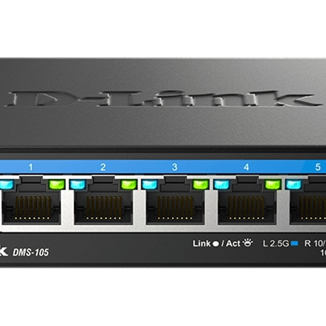 D-Link Switch 5 Puertos Multigigabit 2.5G No Gestionado - Switching 25 Gbps - Chasis Metalico 1