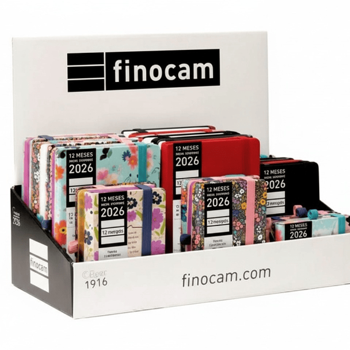 Finocam Minimal Design Expositor con 22 Agendas Minimal Surtidas en Catalan - Anual 2026 - Color Surtidos 1