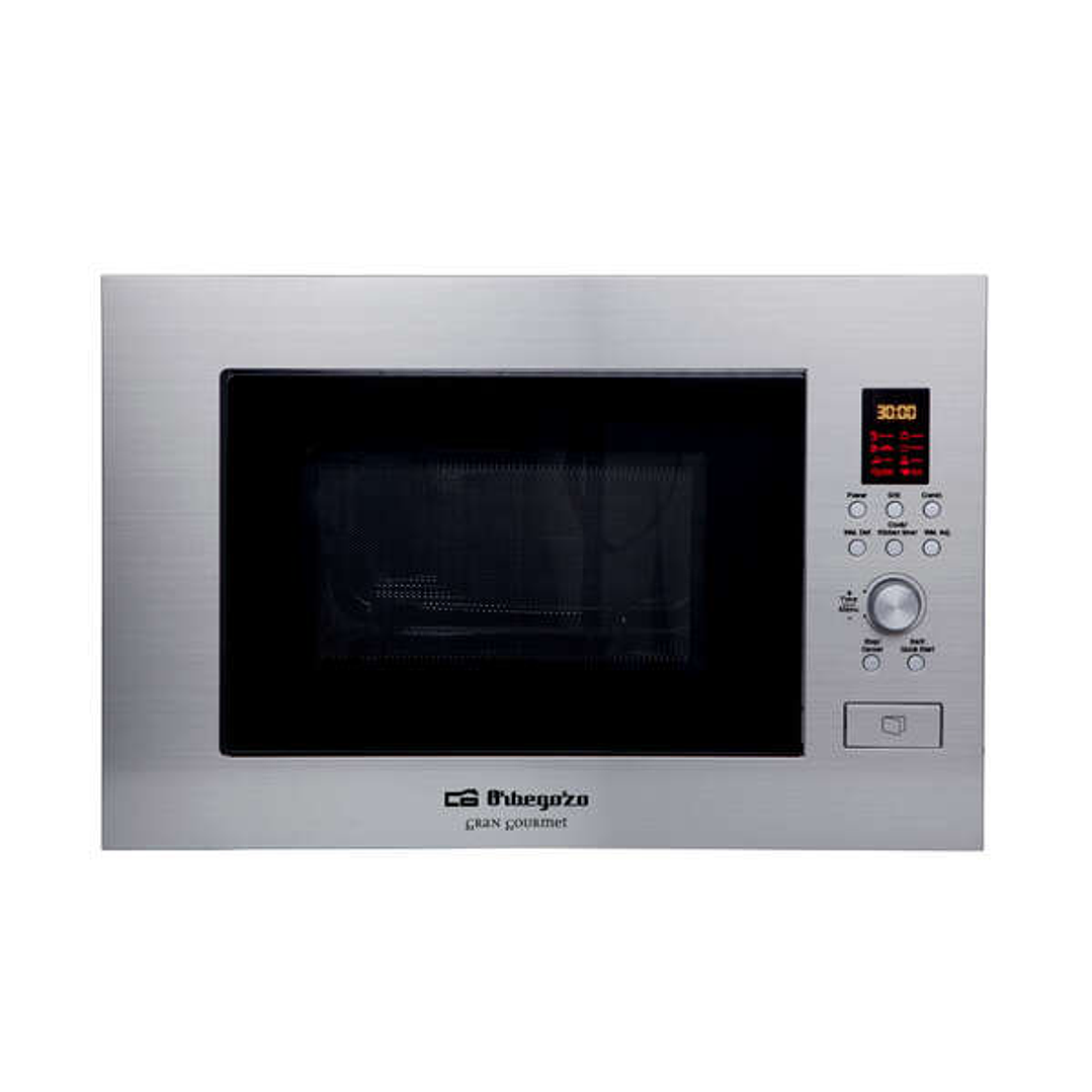 Orbegozo MIG 2330 Microondas de Encastre Multifuncion - Potencia 900W - Grill 1000W - Capacidad 23L - 8 Menus de Coccion Automatica - Temporizador Dig 1