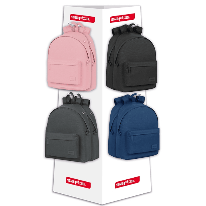 Safta Expositor con 8 Ganchos para Mochilas - Carton Reciclado - Ecologico y Sostenible - Facil de Montar - Resistente y Duradero - Colores Surtidos 1