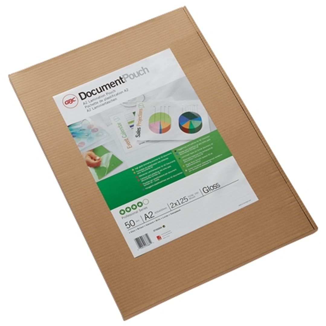 GBC Carteras Plastificacion Autoadhesivas A2 2x125 Micras Brillo (50) Transparente 1