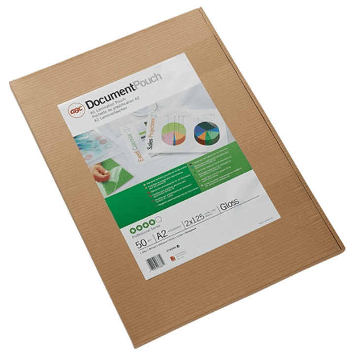 GBC Carteras Plastificacion Autoadhesivas A2 2x125 Micras Brillo (50) Transparente 1