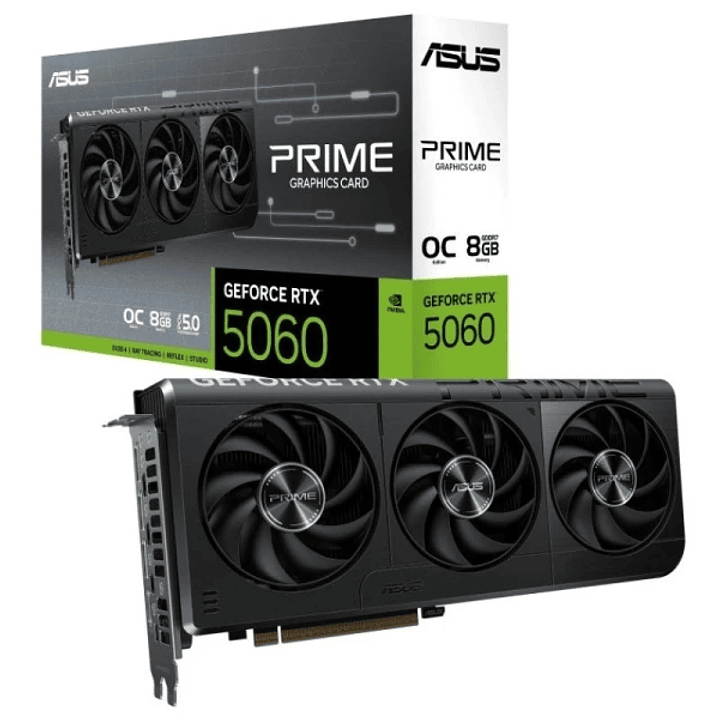 Asus GeForce RTX 5060 Prime OC Tarjeta Grafica 8GB GDDR7 Reflex 2 RTX AI DLSS4 1