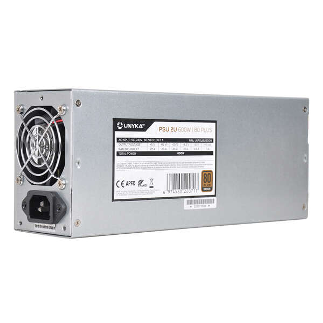Unykach Flex 2U 600W 80 Plus Bronze Fuente de Alimentacion 600W Flex 2U ATX - APFC - Ventilador 60mm 1