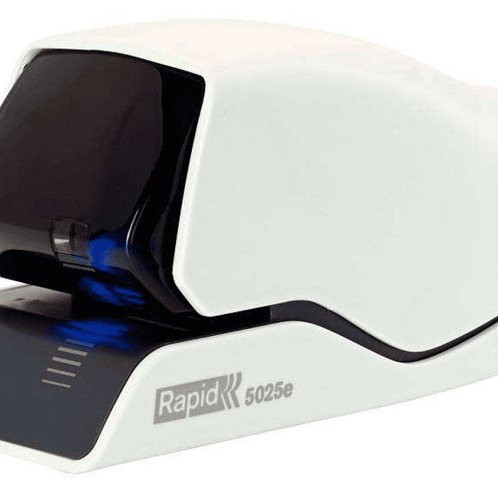 Rapid Grapadora Electrica Supreme 5025E - 25 Hojas - Carga de Cartucho - Diseño Excepcional - Blanco Grapa - Tecnologia de Grapado Plano - Cartucho In 1