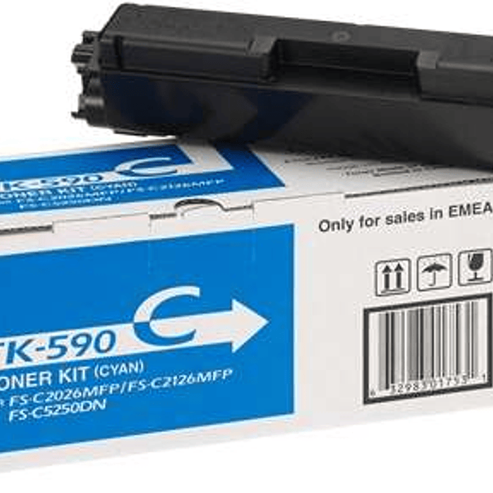 Kyocera TK590 Cyan Cartucho de Toner Original - 1T02KVCNL0/TK590C 1