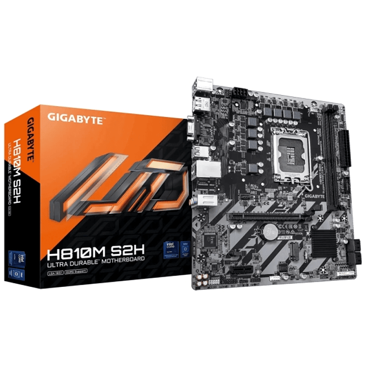 Gigabyte H810M S2H Placa Base Intel 1851 2x DDR5 - M.2, SATA, PCIe4.0 - HDMI, DisplayPort, VGA, RJ-45, USB 3.2 - MicroATX 1