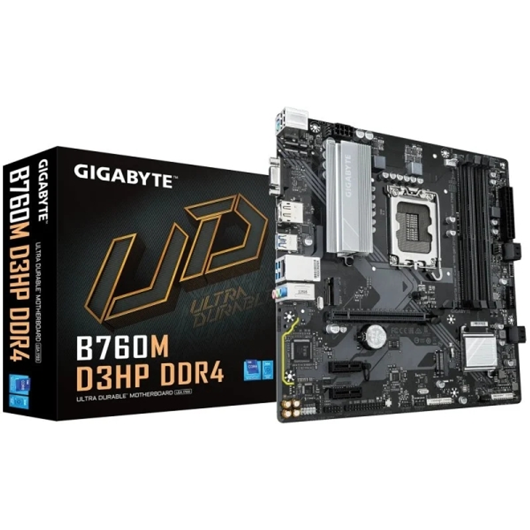 Gigabyte B760M D3HP Placa Base Intel LGA1700 4x DDR4 - M.2, SATA, PCIe3.0, HDMI, Displayport, USB 3.2 - MicroATX 1