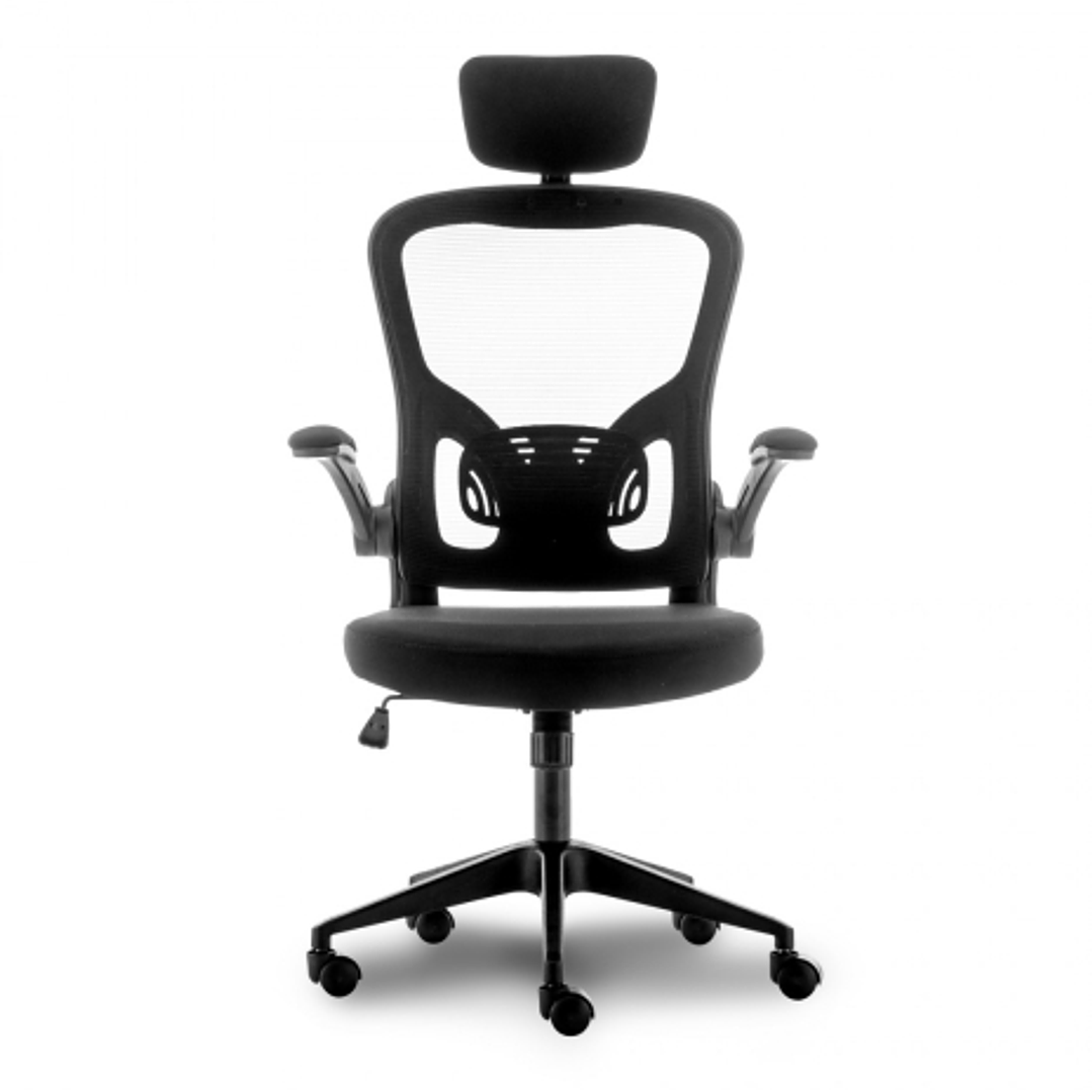 Urban Factory Ergo Silla de Oficina Ergonomica - Soportes Lumbar y Cervical Ajustables - Respaldo de Malla - Ajustable - Color Negro 1