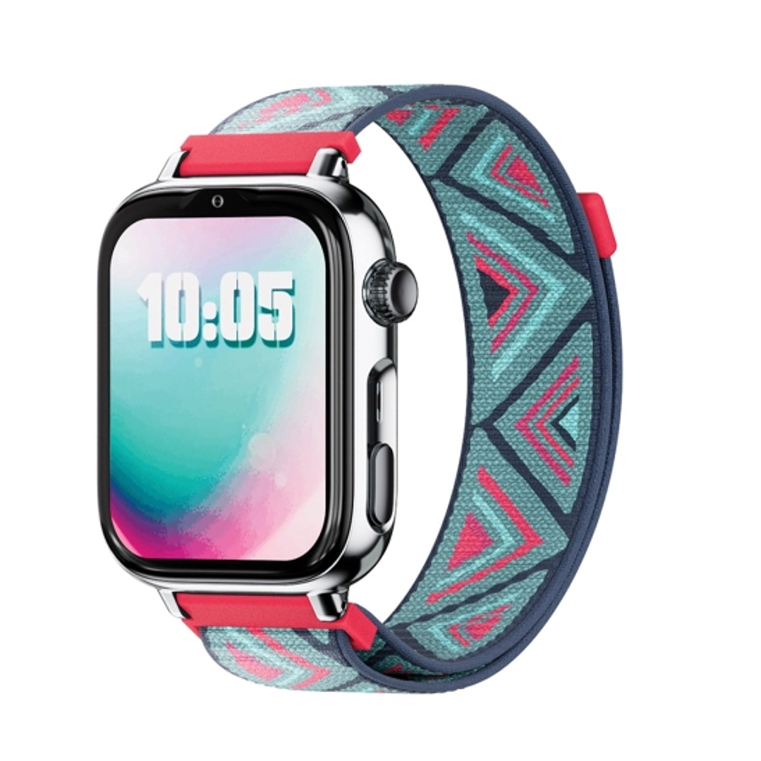 Savefamily Reloj Inteligente Infantil SaveWatch Plus 2 - Pantalla Amoled - Carcasa Plateada - Correa Tela Tribeca 1