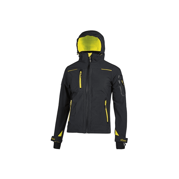 Upower Space Lady Chaqueta Softshell Impermeable - Talla M - Transpirable, a Prueba de Viento, Forro Micropolar, Capucha Desmontable, Bolsillos Avanza 1