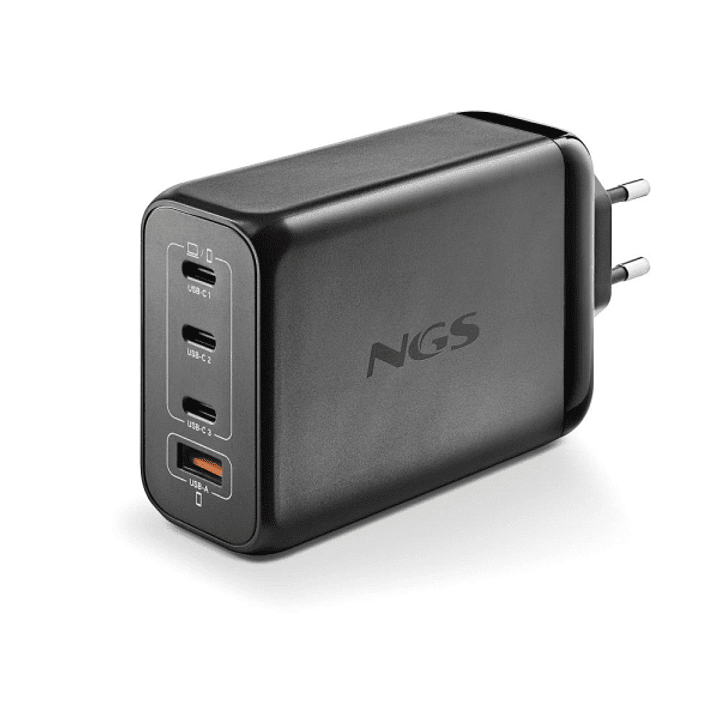 NGS Bud 240W Cargador GaN Universal de Pared 240W Ultrarapido - 3x USB-C PD & PPS, 1x USB-A QC 3.0 - Color Negro 1
