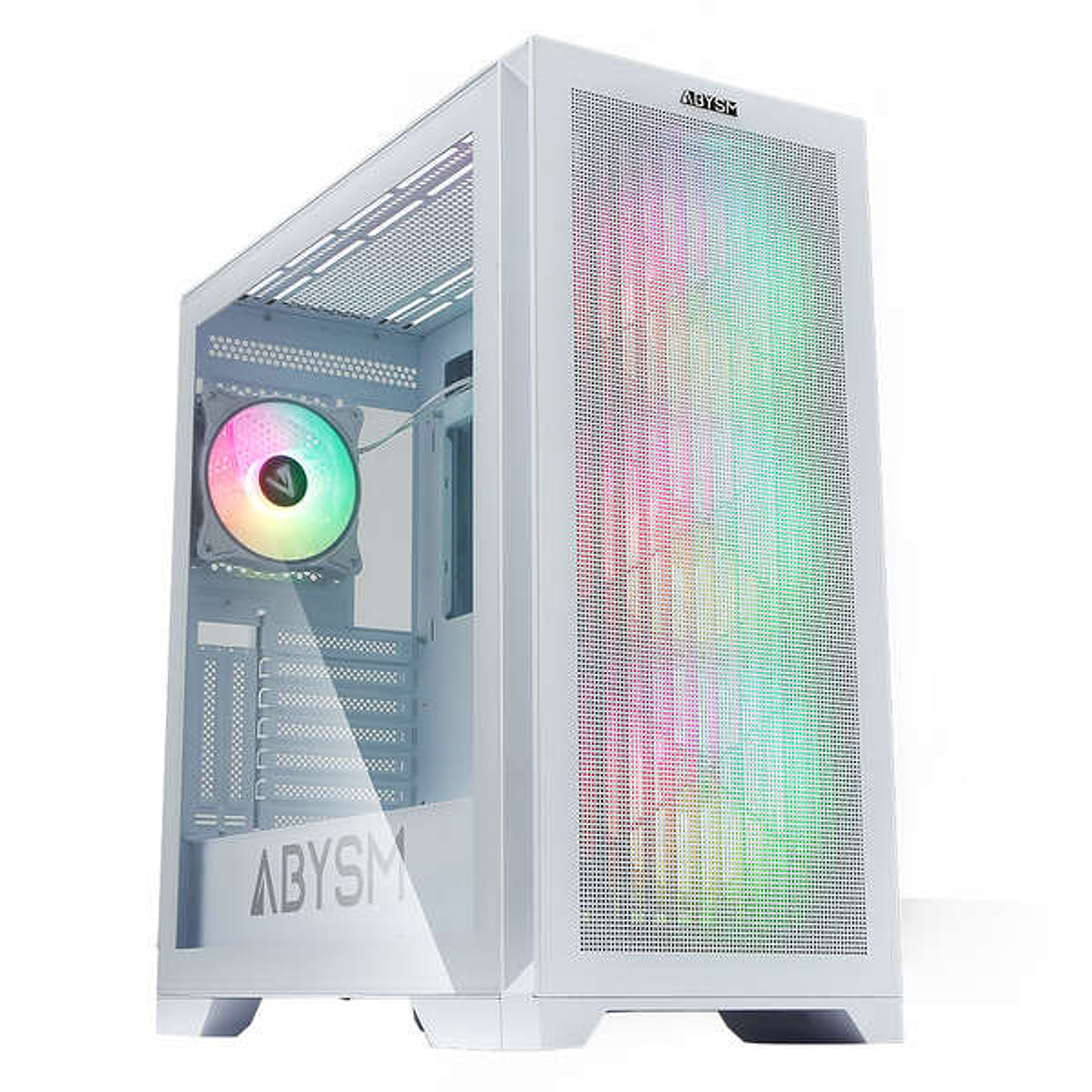 Abysm Gaming Danube Mura White BX300 ARGB Caja Torre ATX, EATX, ITX, micro ATX - Lateral Cristal Templado - 3.5