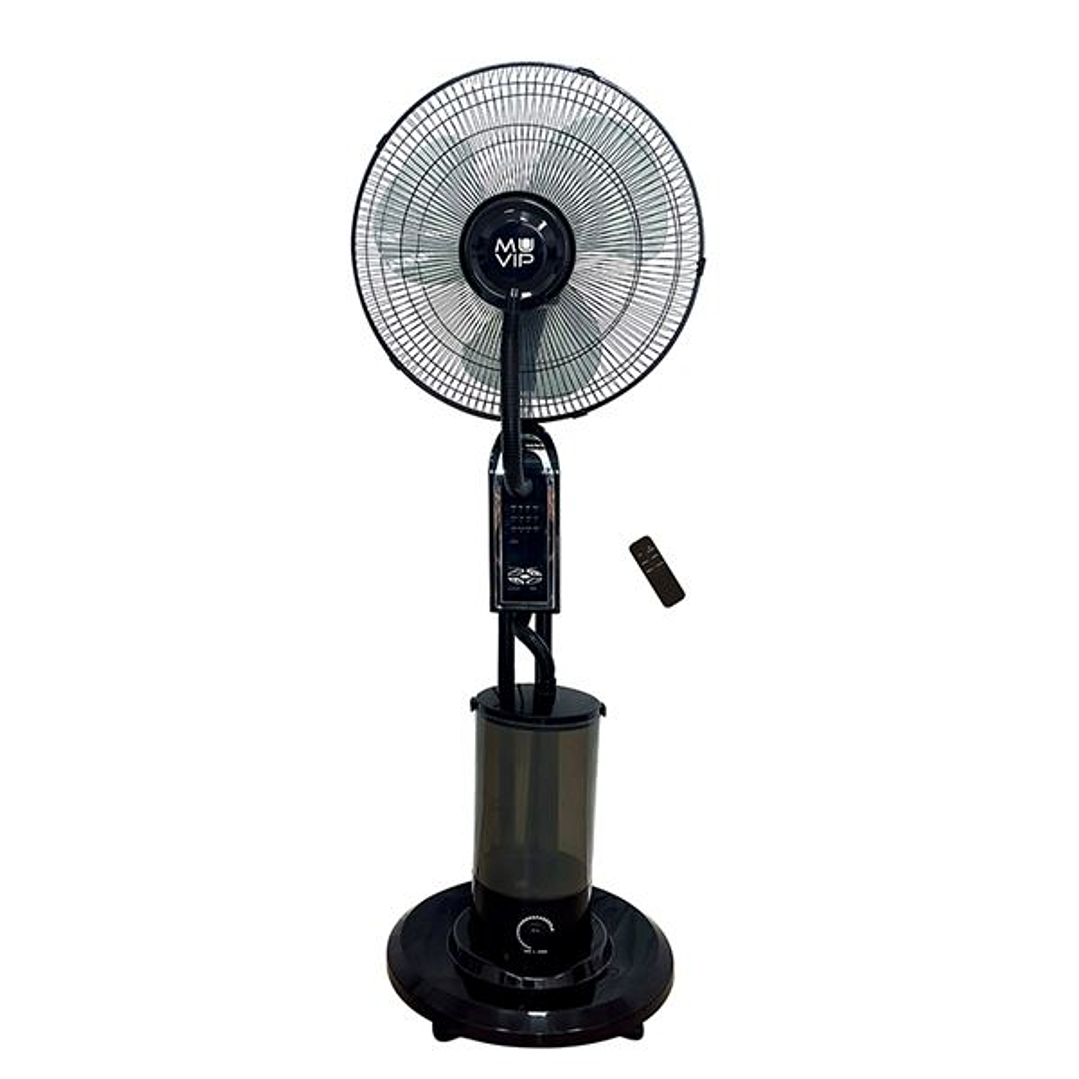 Muvip Ventilador de Pie - 75W - 40cm - 3 Velocidades - Nebulizador - Funcion de Oscilacion - Mando - Color Negro 1