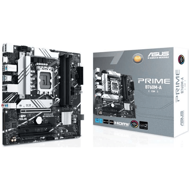 Asus Prime B760M-A CSM Placa Base Intel LGA1700 4x DDR5 - HDMI, M.2, PCIe4.0, 4x Sata III, USB 3.2, MicroATX 1