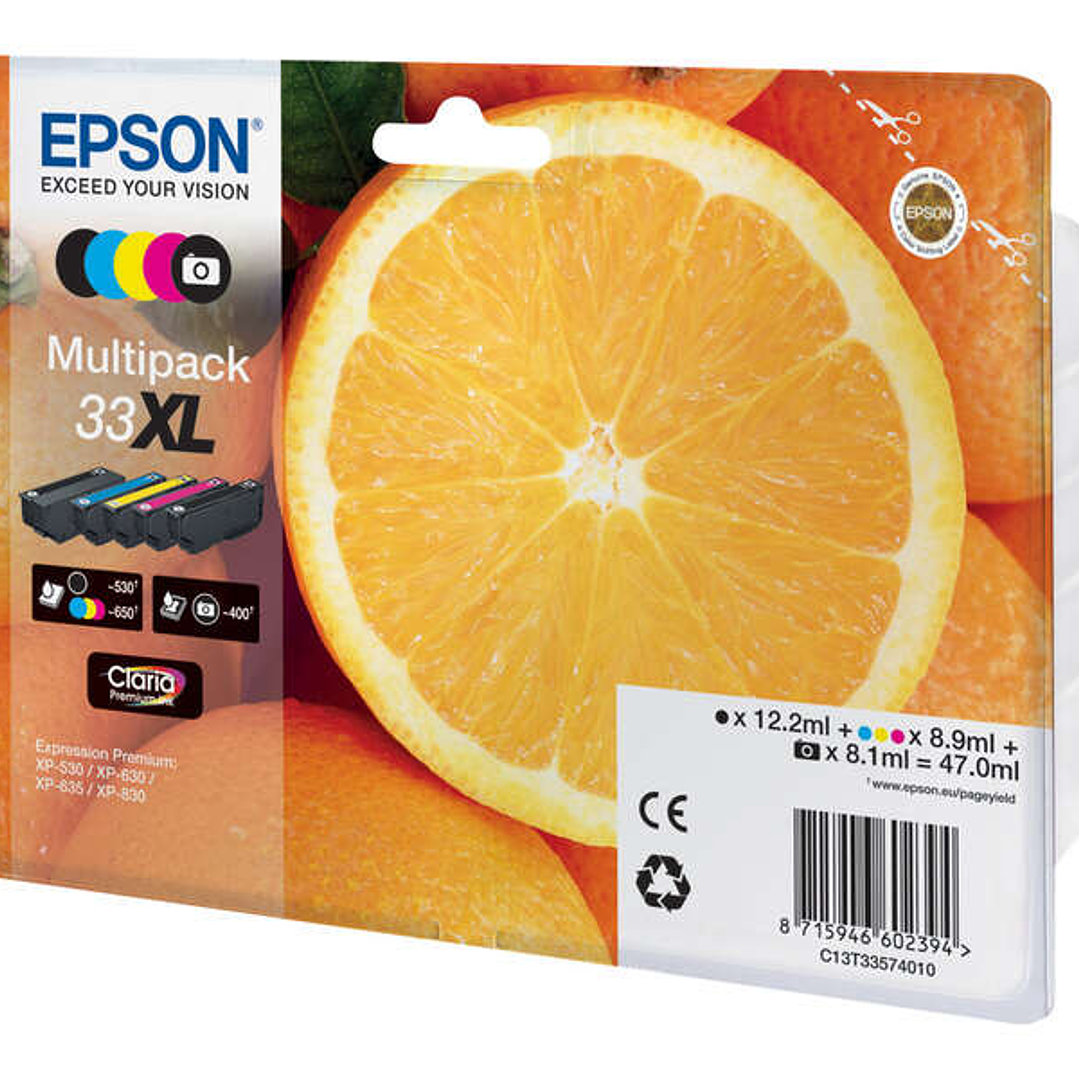 Epson T3357 (33XL) Pack de 5 Cartuchos de Tinta Originales - C13T33574011 1