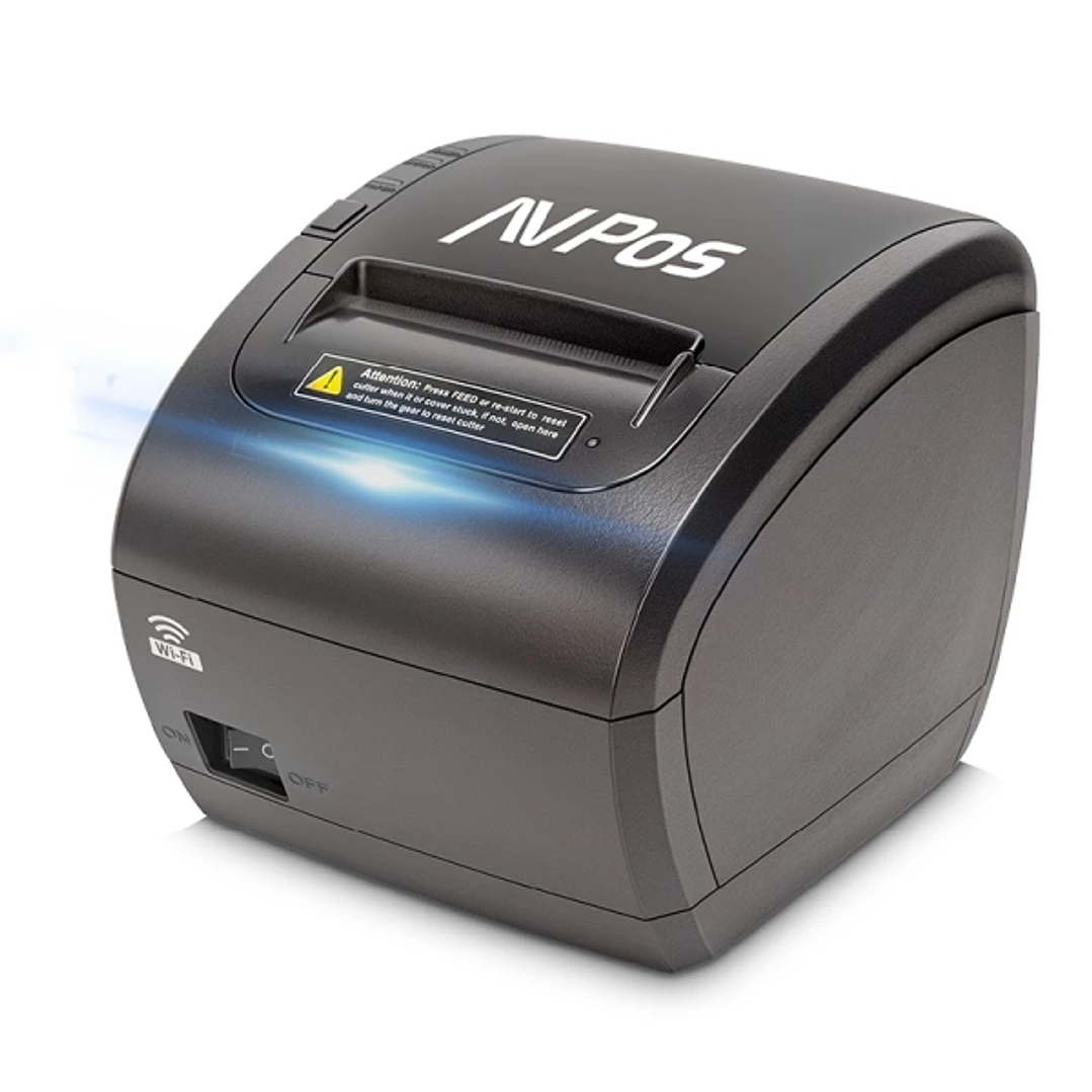 AVPos K90W Impresora Termica Tickets - Velocidad 300mm/s - Avisador Luminoso y Acustico - Cortador Automatico - USB, LAN y WIFI - Color Negro 1