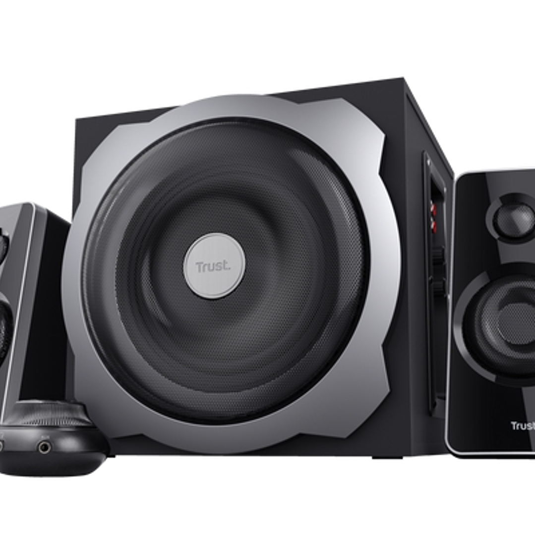 Trust Tytan Juego de Altavoces 2.1 USB 120W - Subwoofer de Madera - Mando a Distancia - Entrada Jack 3.5mm - Color Negro 1