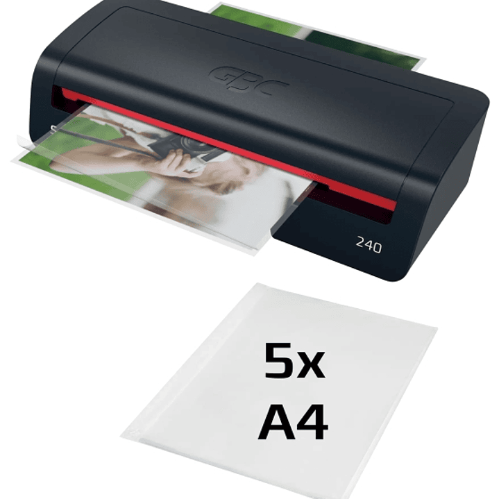 GBC 240 Home Office A4 Plastificadora - Calentamiento en 2 Minutos - Desde Documentos de Identidad hasta Documentos A4 - Compatible con Bolsas de 75 a 1