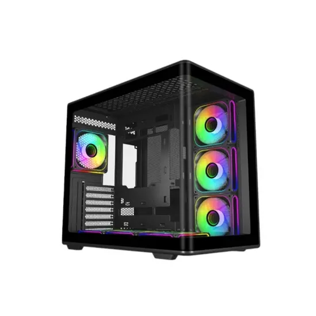 Cooler Master Elite 600 Caja Semitorre ATX/MicroATX/Mini-ITX - 4 Ventiladores 120mm RGB - Vista Panoramica - Doble Camara - Audio - 2xUSB-A - 1xUSB-C  1