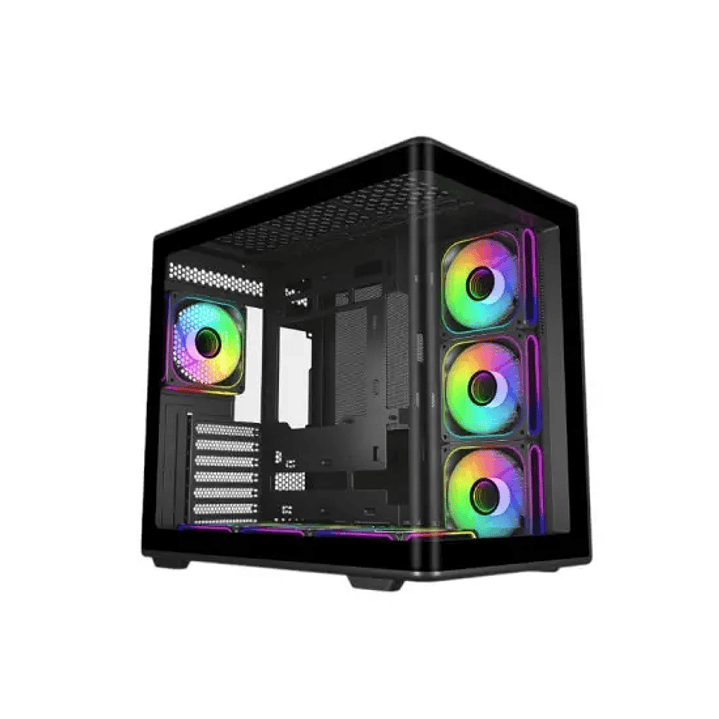 Cooler Master Elite 600 Caja Semitorre ATX/MicroATX/Mini-ITX - 4 Ventiladores 120mm RGB - Vista Panoramica - Doble Camara - Audio - 2xUSB-A - 1xUSB-C  1