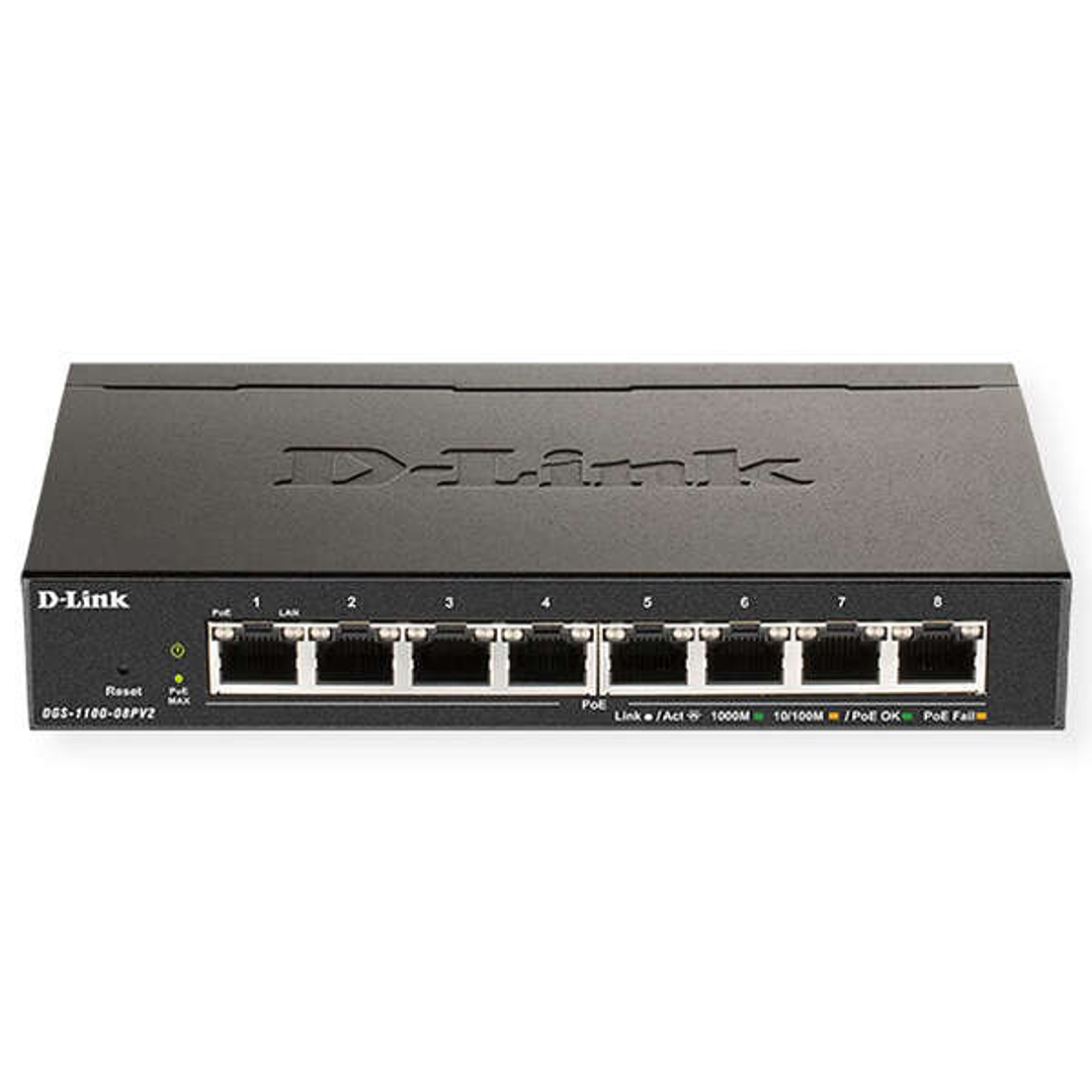 D-Link Switch Semigestionable 8 Puertos Gigabit PoE 1
