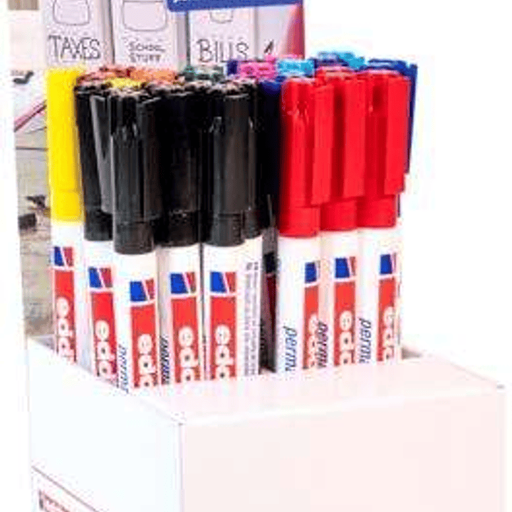 Edding 400 Expositor de 30 Rotuladores Permanentes - Punta Redonda - Trazo 1mm - Recargable - Secado Rapido - Colores Surtidos 1