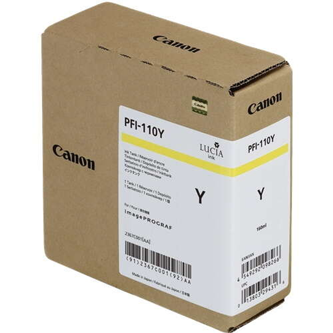 Canon PFI110 Amarillo Cartucho de Tinta Original - 2367C001 1