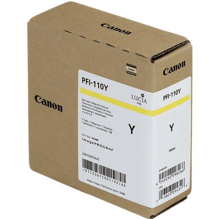 Canon PFI110 Amarillo Cartucho de Tinta Original - 2367C001 1