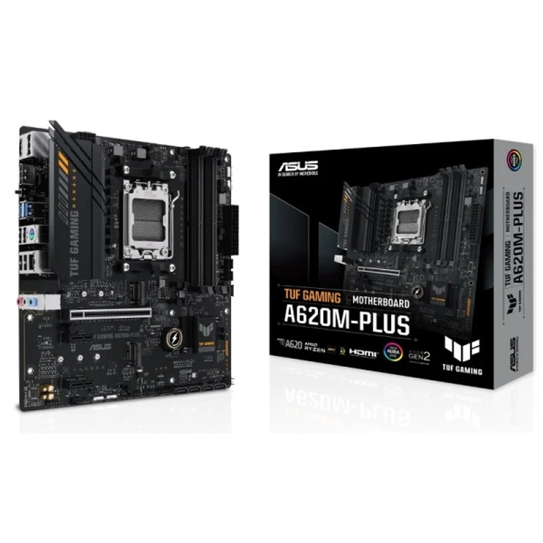 Asus TUF Gaming A620M-PLUS Placa Base AMD PCIe 3.0, 4.0, 4x DDR5, 2x M.2, 4x SATA III, RJ-45, USB-A, USB-C - Factor de Forma MicroATX 1