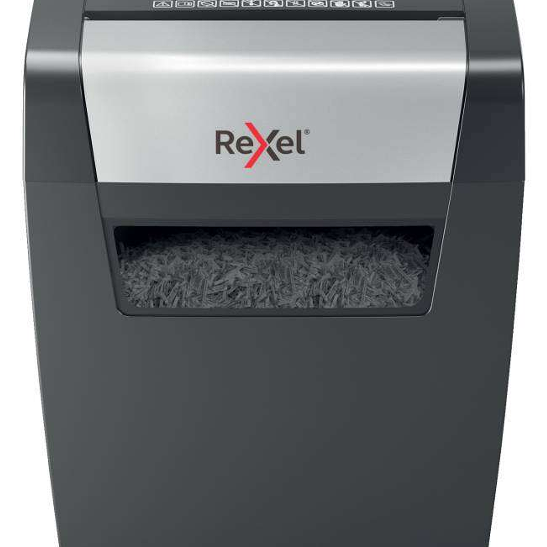 Rexel Momentum X406 Destructora Papel Corte Confeti P-4 - Destruye hasta 7 Hojas a la Vez - Capacidad de la Papelera 15L - Color Gris/Plata 1