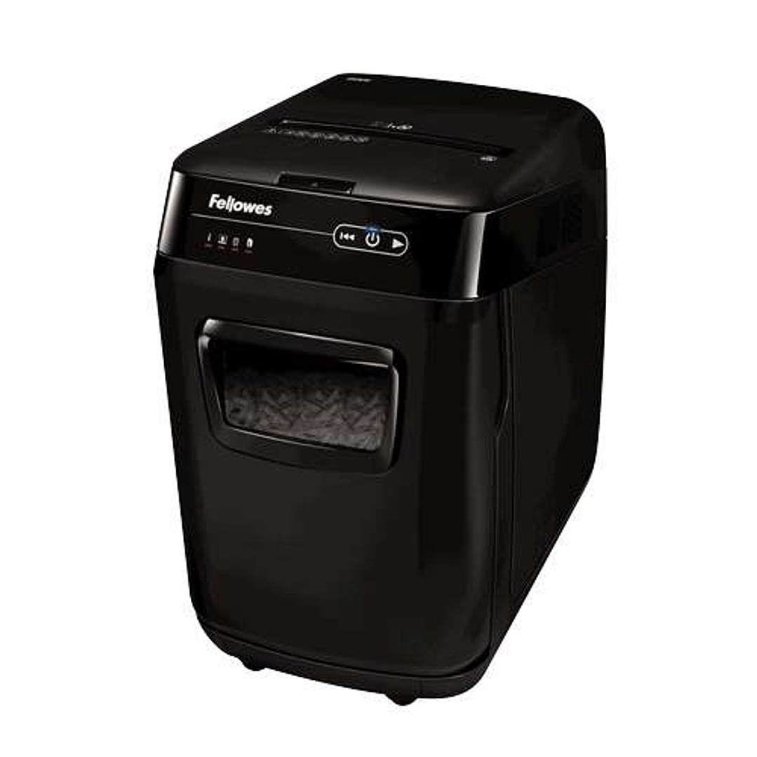 Fellowes AutoMax 200C Destructora de Papel Automatica Corte en Particulas P-4 - Autoalimentacion 200 Hojas, Manual 10 Hojas - Capacidad de la Papelera 1