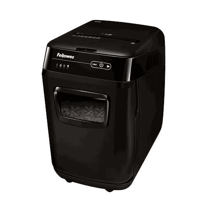Fellowes AutoMax 200C Destructora de Papel Automatica Corte en Particulas P-4 - Autoalimentacion 200 Hojas, Manual 10 Hojas - Capacidad de la Papelera 1