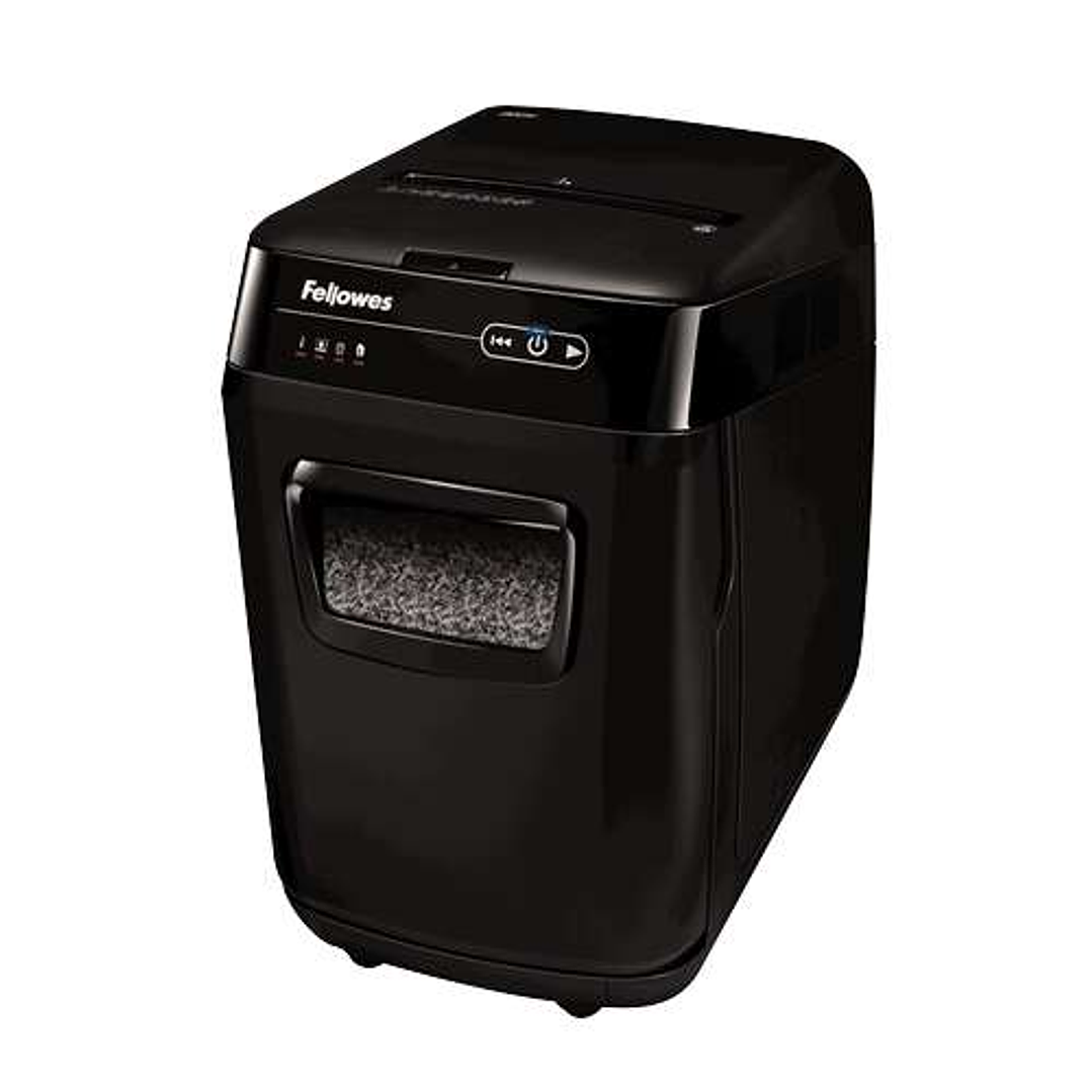 Fellowes AutoMax 200M Destructora de Papel Automatica Microcorte P-5 - Autoalimentacion 200 Hojas, Manual 10 Hojas - Capacidad de la Papelera 32L - Co 1