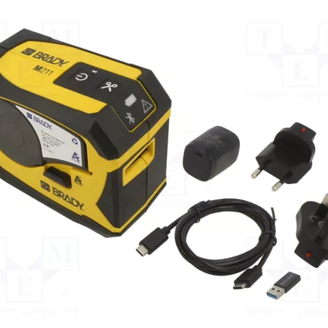Brady M211 Impresora de Etiquetas Portatil Bluetooth - Resolución: 203ppp - Anchura Maxima de la Etiqueta 19.05mm - Color Amarillo/Negro 1