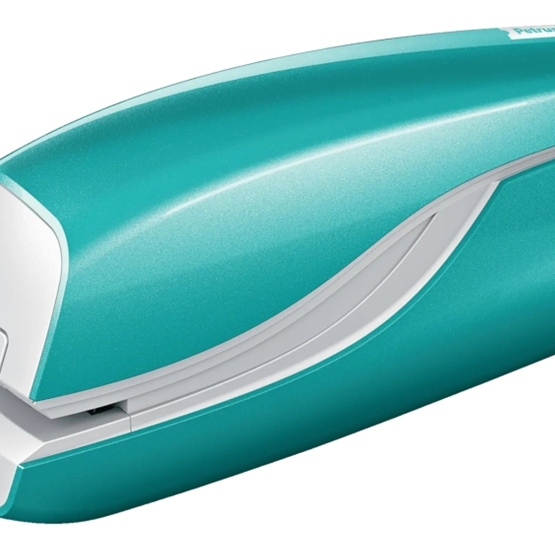 Petrus WOW E-310 Contactless Grapadora Electrica - Hasta 10 Hojas - Grapado Cerrado - Utiliza Grapas Petrus Nº10 - Color Turquesa Metalizado 1