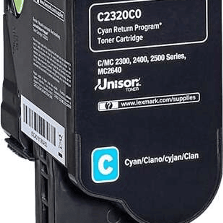 Lexmark C2325/C2425/C2535/MC2325/MC2425/MC2535/MC2640 Cyan Cartucho de Toner Original - C2320C0 1